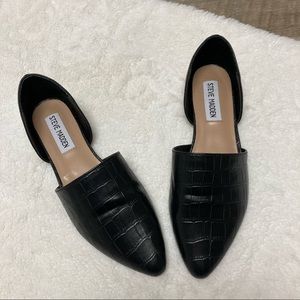 Steve Madden Black Talent Crocodile D’orsay Flats